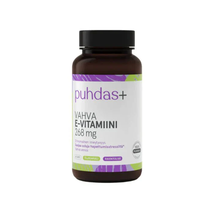 Puhdas+ E-vitamiini 268 mg 60 kaps