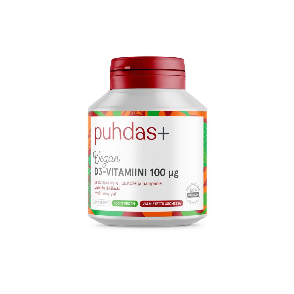 Puhdas+ Vegan D3-Vitamiini 100 mcg