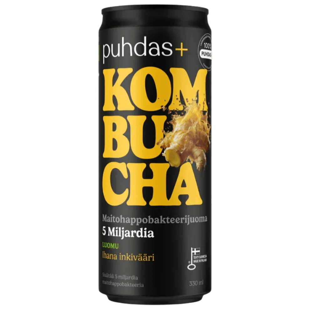 Puhdas+ Luomu Kombucha Ihana Inkivääri 330 ml