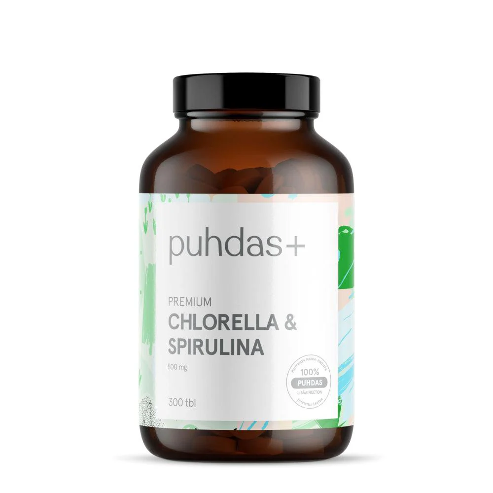 Puhdas+ Chlorella & Spirulina 500mg