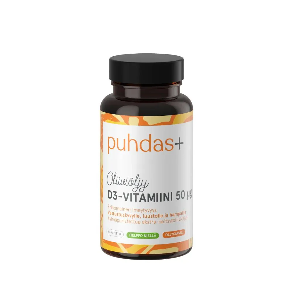 Puhdas+ D3-Vitamiini Oliiviöljyssä 50 ug - Image 2