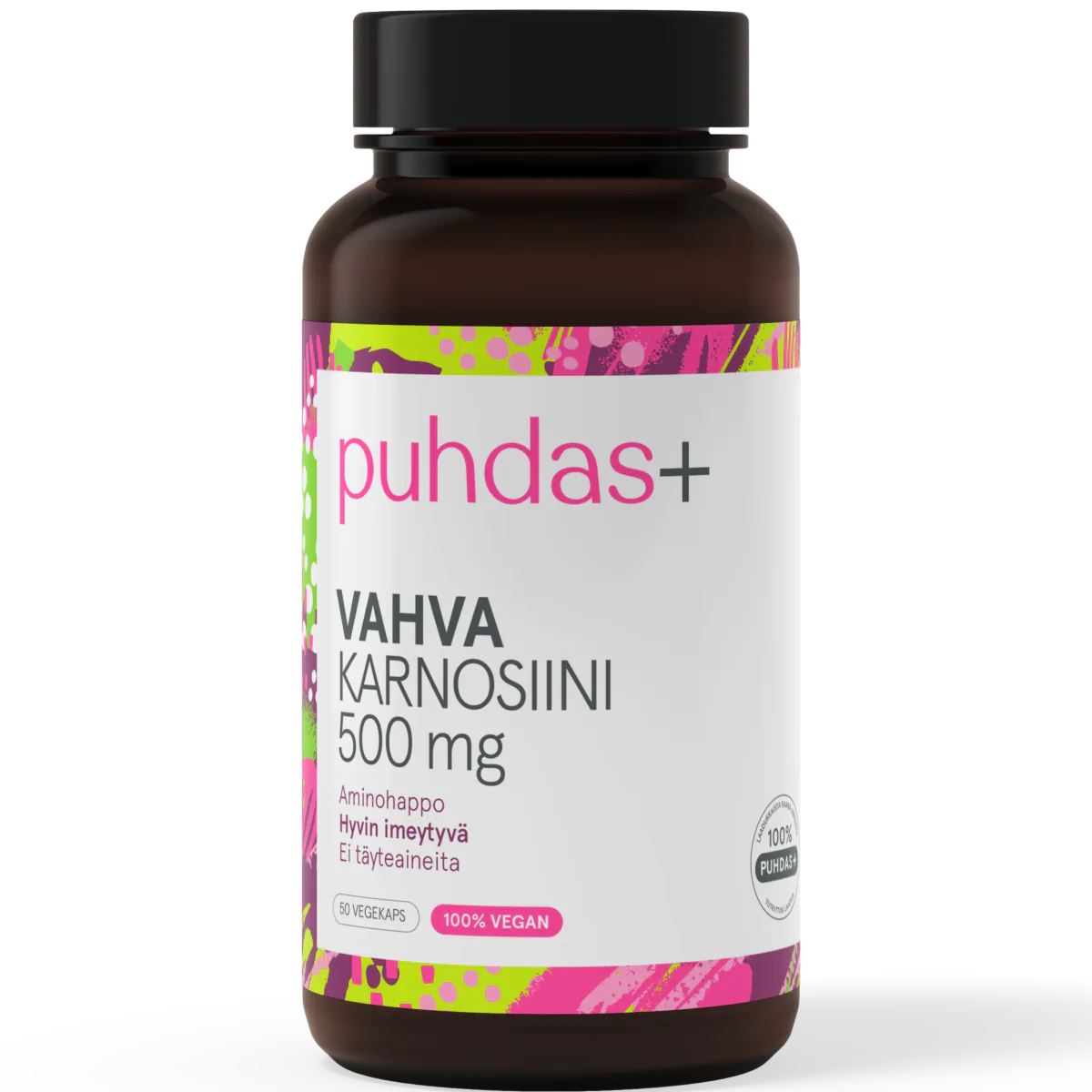 Puhdas+ Vahva Karnosiini 500 mg 50 vegekaps