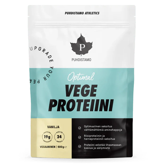 Puhdistamo Atheletics Optimal Vege Proteiini Vanilja 600 g