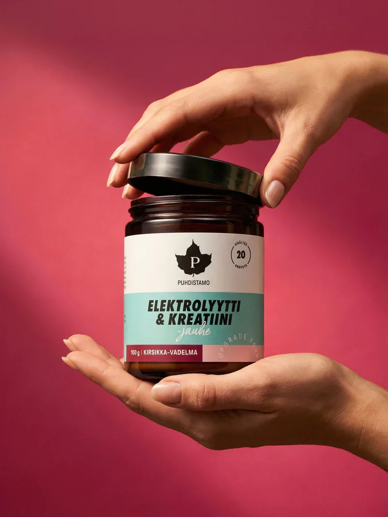 Puhdistamo Elektrolyytti & Kreatiini Kirsikka-Vadelma 100 g - Image 2