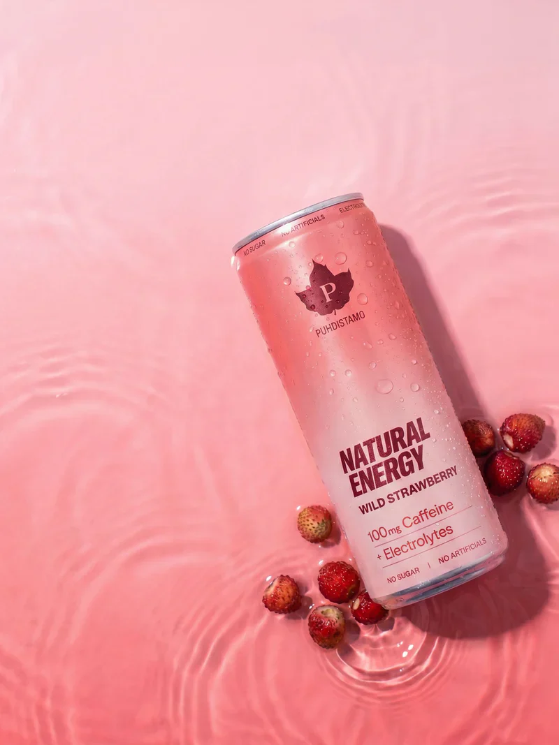 Puhdistamo Natural Energy Drink Wild Strawberry 330 ml - Image 2
