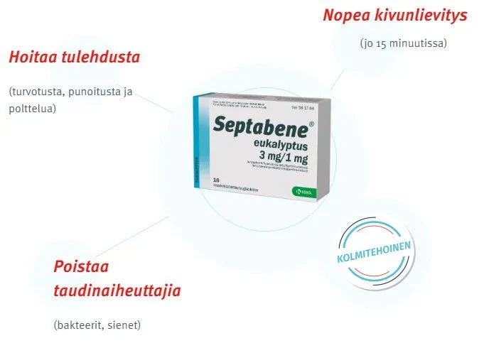 Septabene Sitruuna & Seljankukka 1 mg/3 mg imeskelytabletti - Image 2