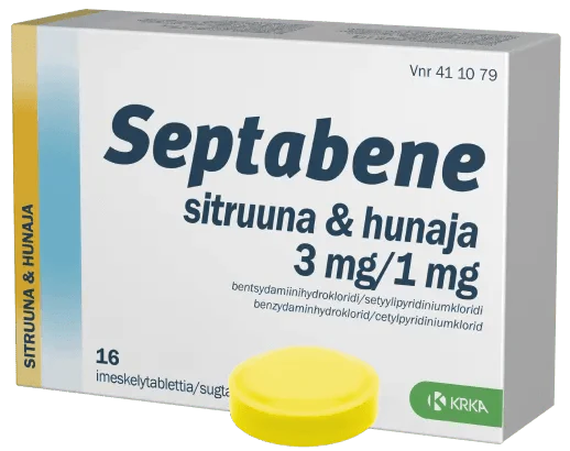 Septabene Sitruuna & Hunaja 1 mg/3 mg imeskelytabletti