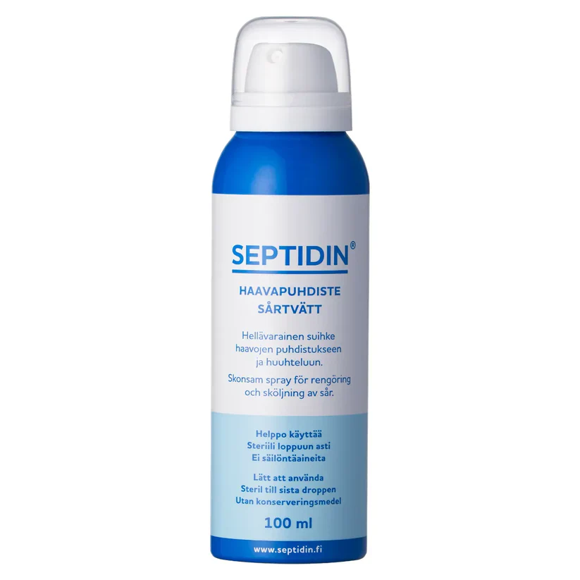 Septidin haavapuhdiste spray (0,9% NaCl) 100 ml