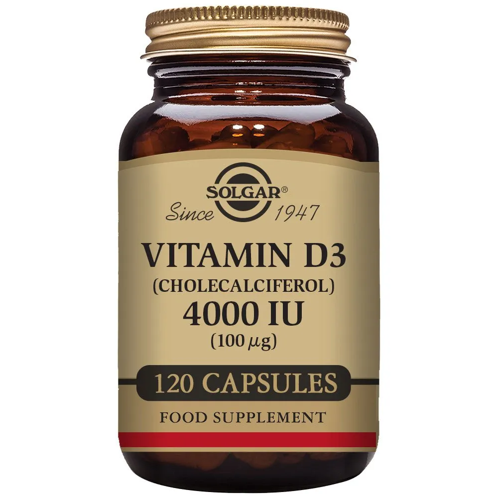 Solgar D3-vitamiini 4000 IU (100 µg) 120 kaps