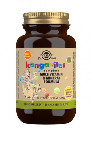 Solgar Kangavites® Tropical Punch (lapsille, hedelmänmakuinen) 60 tabl