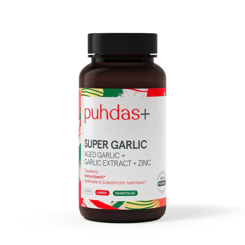 Puhdas+ Super Garlic, Valkosipuli (Aged Garlic + Garlic Extract + Zinc)