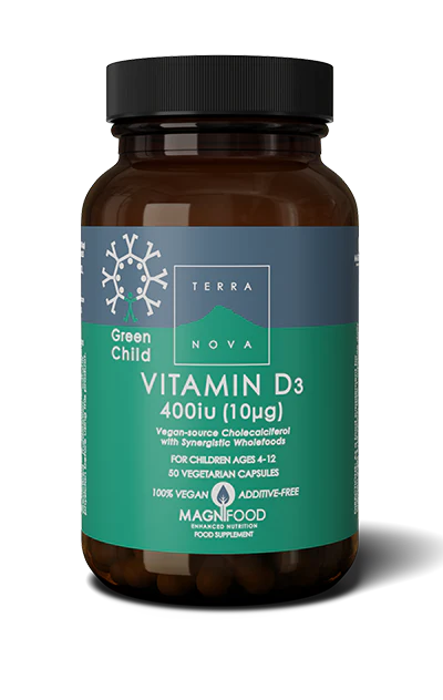 Terranova Green Child Vitamin D3 10 ug (kasviperäinen) 50 kaps