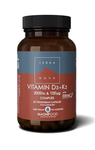 Terranova Vitamin D3 50 ug + K2 (MenaQ7®) 100 ug Complex (kasviperäinen) 50 kaps