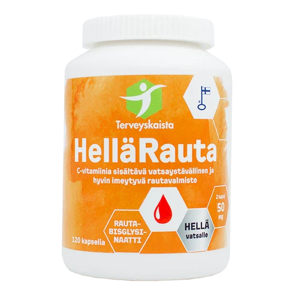 Terveyskaista HelläRauta 50 mg + C-vitamiini 120 kaps