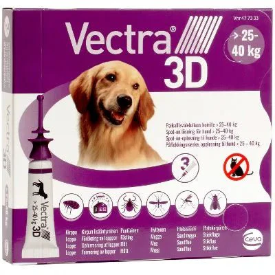 Vectra 3D 22,7 mg/256 mg/1865 mg Paikallisvaleluliuos Koirille 25-40 kg - Image 2