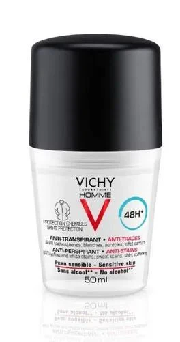Vichy Homme Antiperspirant, Tahraamaton, Roll-On 48H